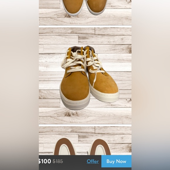 Timberland Ladies size 6 Tan canvas w brown leather. - Picture 2 of 10